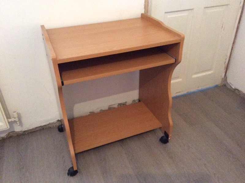 BEECH EFFECT COMPUTER DESK. STUDY, CASTERS in MartoninCleveland