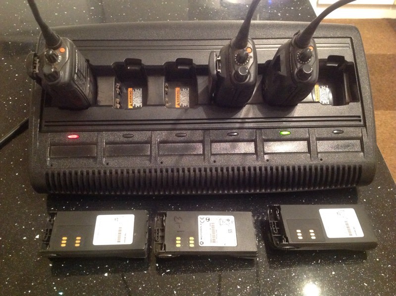 Motorola walkie talkies and charging station in RadcliffeonTrent