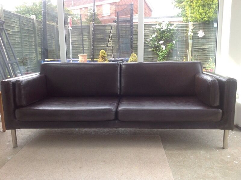 ikea split leather sofa