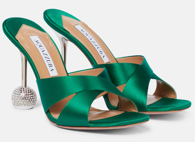 Aquazzura Yes Darling green disco mule 38.5