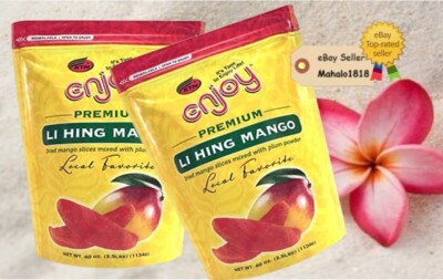  Premium LI HING MANGO 2.13 Lbs with Plum Powder Dried Fruit Sliced (Lot of 2)