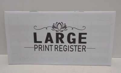 Large Print Check Register With Year Calendar