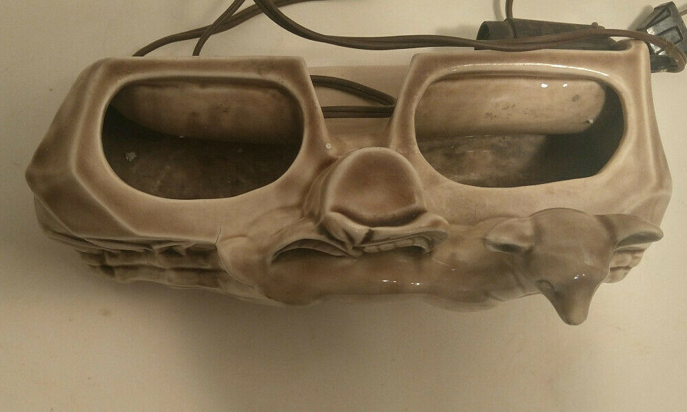 RETRO PHIL MAR TV LAMP PLANTER RUNNING DEER LIGHT BROWN VINTAGE LIGHT