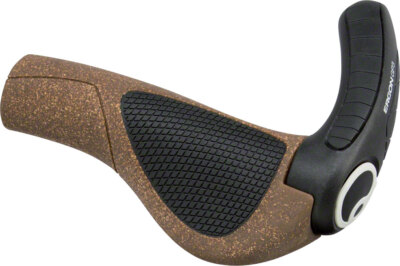 Ergon GP3 BioKork Grips - Gray/Black Lock-On Ergonomic Bicycle Grips Size Small