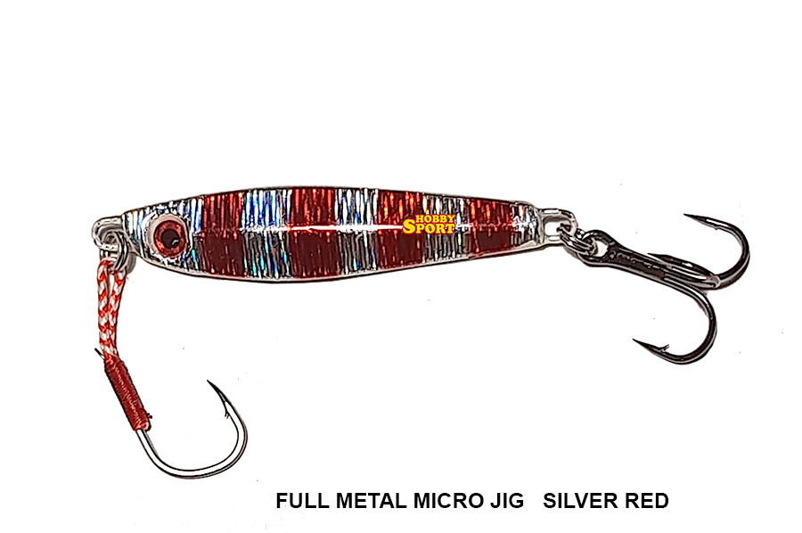 FULL METAL MICRO JIG CON ASSIST 3 GR COL. SILVER RED  3 CM SPINNING MARE LAGO