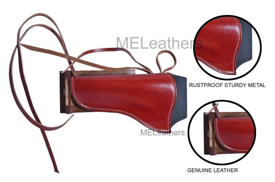 Pure Leather Cowboy Style Revolver Pistol Only Holster Western Gun Cover Tooled