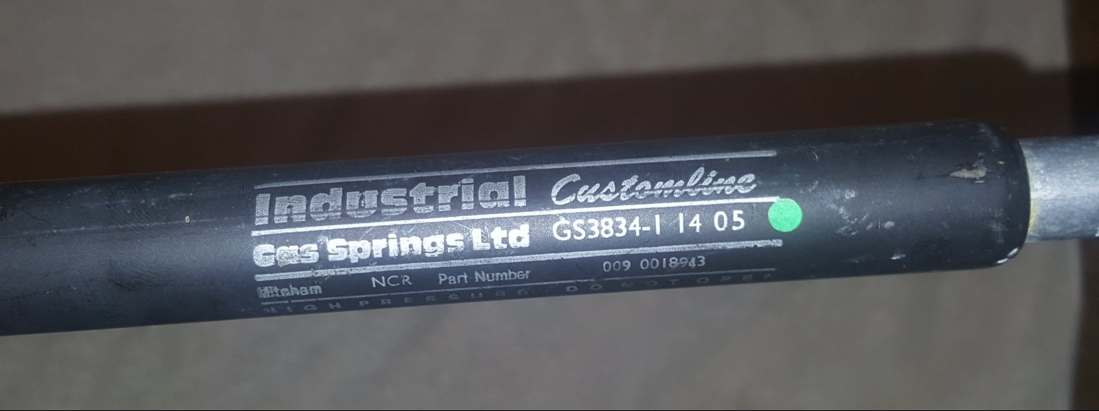 INDUSTRIAL CUSTOMLINE GS3834-1 14 05 NCR ATM GAS SPRING PN: 009-0018943