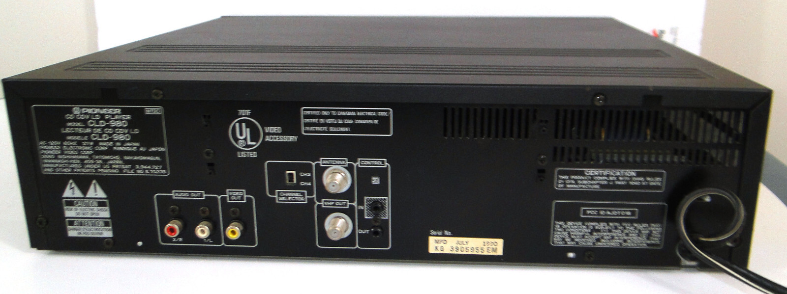 Pioneer CLD-980 Laserdisc CD CDV Player Remote, Manual, READ DECRIPTION