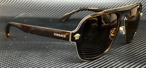 Pre-owned Versace Ve2199 1252la Brown Orange Polarized Men's 56 Mm Sunglasses