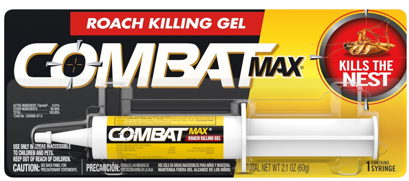 COMBAT MAX Mata Cucarachas Gel Jeringa Cebo Asesino Fuente Interna / Externa