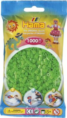 1000 Midi Bügelperlen - Fluor-Grün 207-42 Ø 5 mm Hama Perlen Steckperlen Beads 
