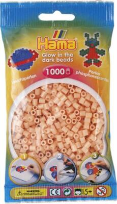 1000 Midi Bügelperlen - Leucht-Rot (nachtleuchtend) 207-56 Ø 5 mm Hama Perlen St