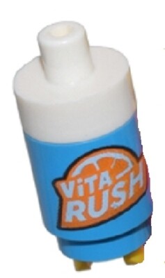 LEGO Dark Azure Blue Minifigure Sport Water Bottle Vita Rush White Top 25-7