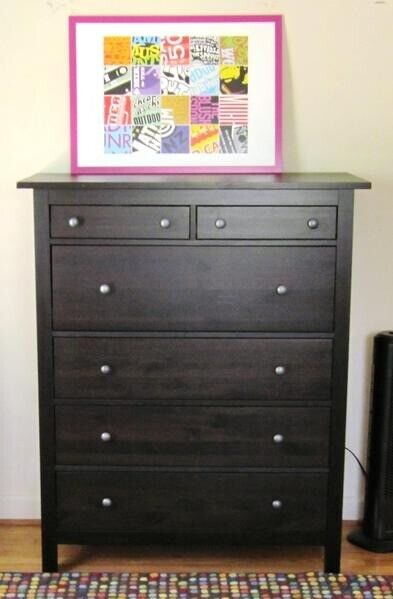 Stunning Ikea Hemnes Chest Of 6 Drawers In Black Brown Stained Wood