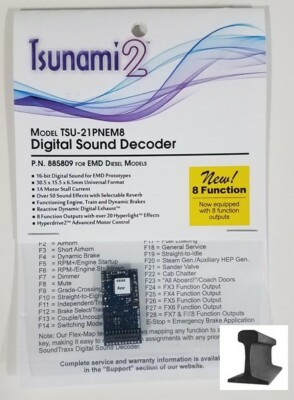 Soundtraxx 885809 Tsunami 2 TSU-21PNEM8 21 Pin Sound Decoder EMD ~ 8 Function