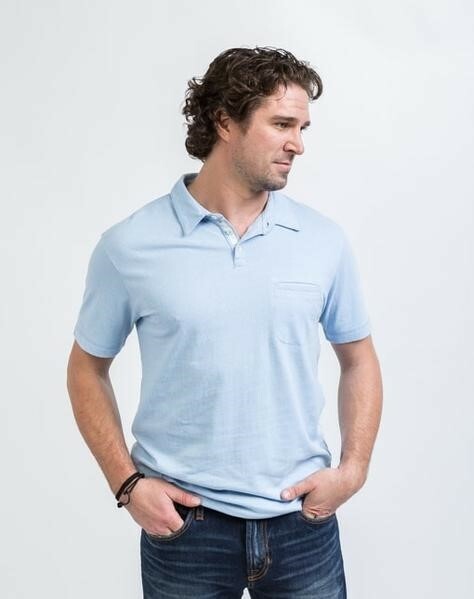 Sharply 153985 Men's 'Alex' Golf Polo Arctic Blue 100% Cotton Sz. 2XL