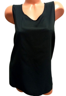 Time and tru black scoop neck semi see through sleeveless top 16-18