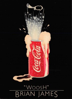 Coca Cola Woosh Brian James Continental Size Postcard 4 1/4'' by 6''