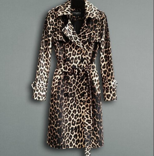 【fenon】 leopard long trench coat Cozy Winter Mink trench trench coat with Leopard Print and