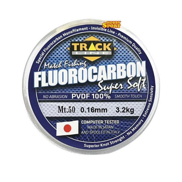 FILO FLUOROCARBON TRACK LINE  0,168mm BOBINA LARGA 50 MT NEUTRO x TERMINALI