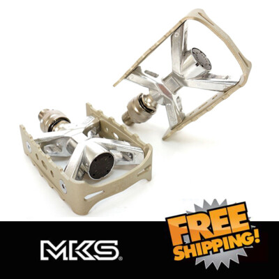 MKS Esprit EZY Quick Release Platform Bike Pedals - 9/16'' Titan Color