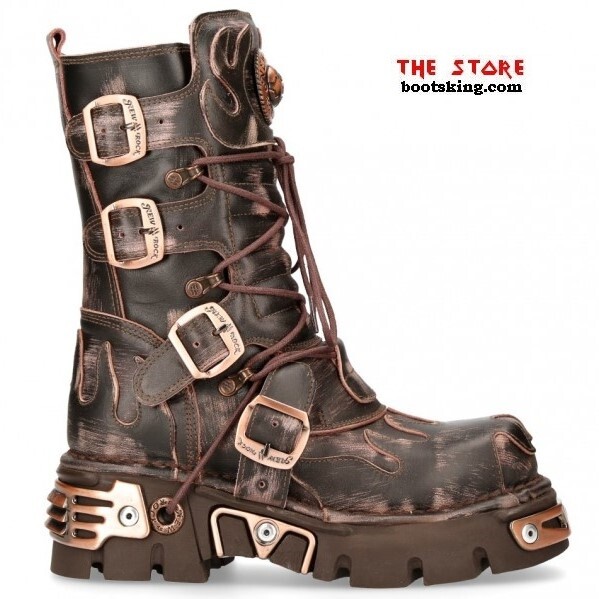 NEW ROCK BOOTS ROCK BOOTS SKYWALKER 591 GOTHIC BIKER VINTAGE BRAUN KUPFER GRÖSSE 38 - 47