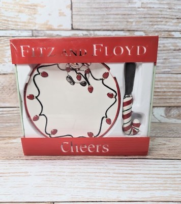 Fitz and Floyd Cheers Snack Plate with Spreader