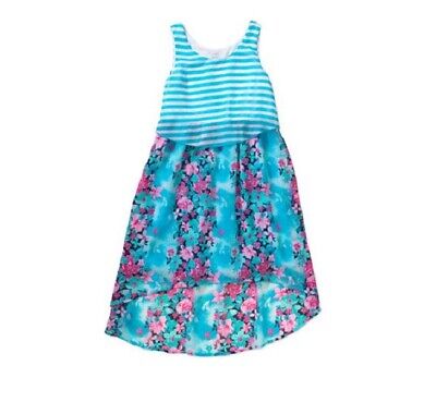 Faded Glory Girls' Popover High Low Dress Cherry Blossoms