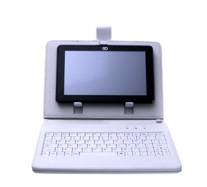 BORSA CUSTODIA BOOK CASE GOCLEVER CON CONNETORE MINI USB per TABLET 7" BIANCO