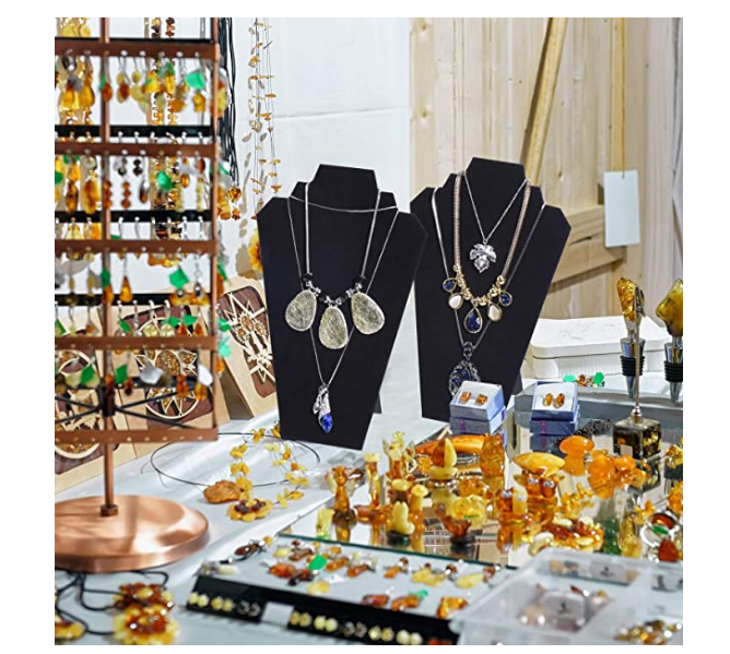 Necklace Display Stand Black Velvet Jewelry Pendant Neck Organizer Lot 6 Pack US
