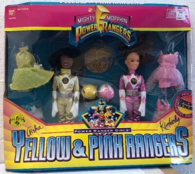 Mighty Morphin Power Rangers Yellow Aisha Pink Kimberly 9'' Dolls Girls Outfits