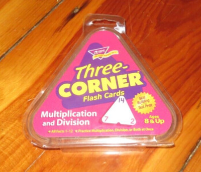 Trend Three Corner Flash Cards Math Education Multiplication Division Test Prep