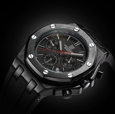 Multifunctional Men Quartz Watch Luminous,Chronograph,Calendar,24-Hour Indicator