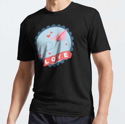 MOST POPULAR Valentine's Day Paper Plane - Round Postage Stamp Active T-Shirt