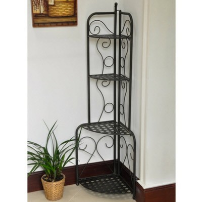 Corner Plant Stand Indoor Outdoor Metal Stands Garden Shelf Shelves Bakers Rack
