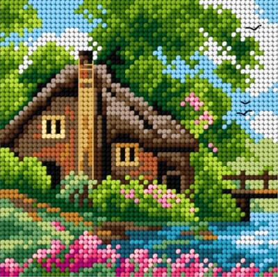 Orchidea Needlepoint canvas for halfstitch without yarn Summer 2561D - Printe...