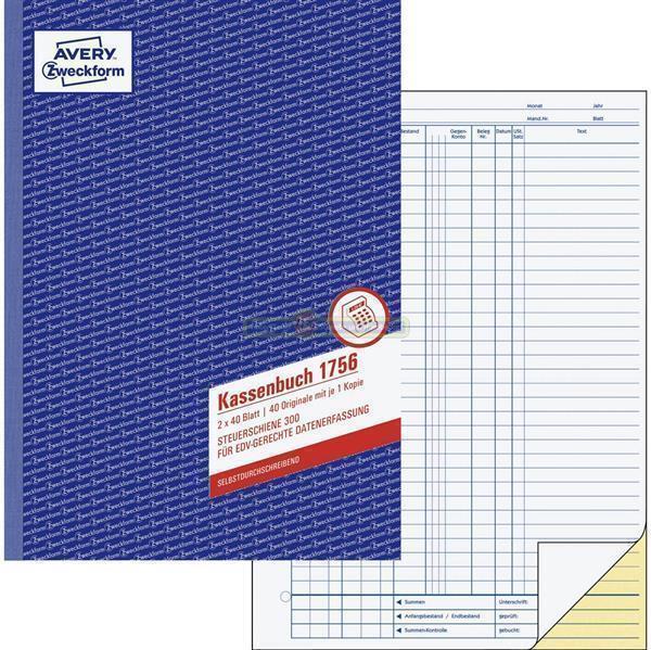 10x Avery Zweckform Kassenbuch 1756 mit Steuerschiene 300 EDV DATEV Durchschlag