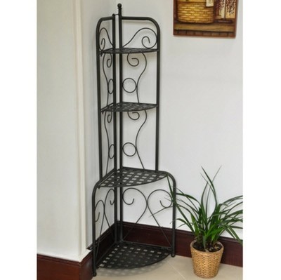 Corner Plant Stand Indoor Outdoor Metal Stands Garden Shelf Shelves Bakers Rack