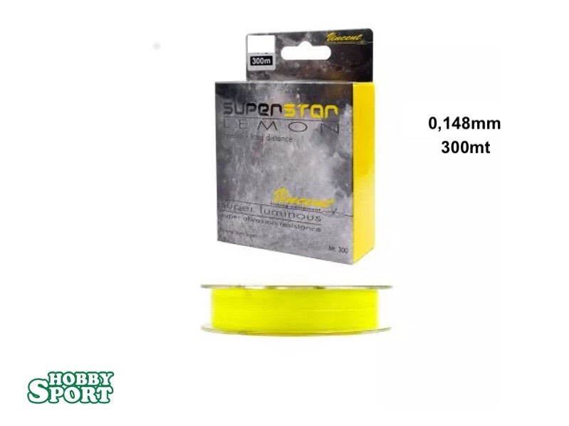 FILO SUPERSTAR VINCENT 300 MT DIAM. 0,148 MM GIALLO LEMON SPINNING x MULINELLO