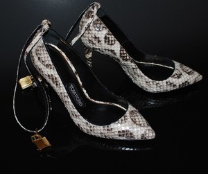 Tom ford gold python pumps with lock #2
