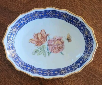 Mildred Mottahedeh Collection The Merian Service Small Oval Dish Bowl 5 7/8''