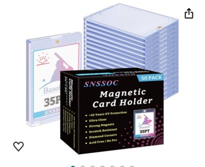 50 Pack 35PT ONE-TOUCH Magnetic Trading Card Holder (One per Pack)