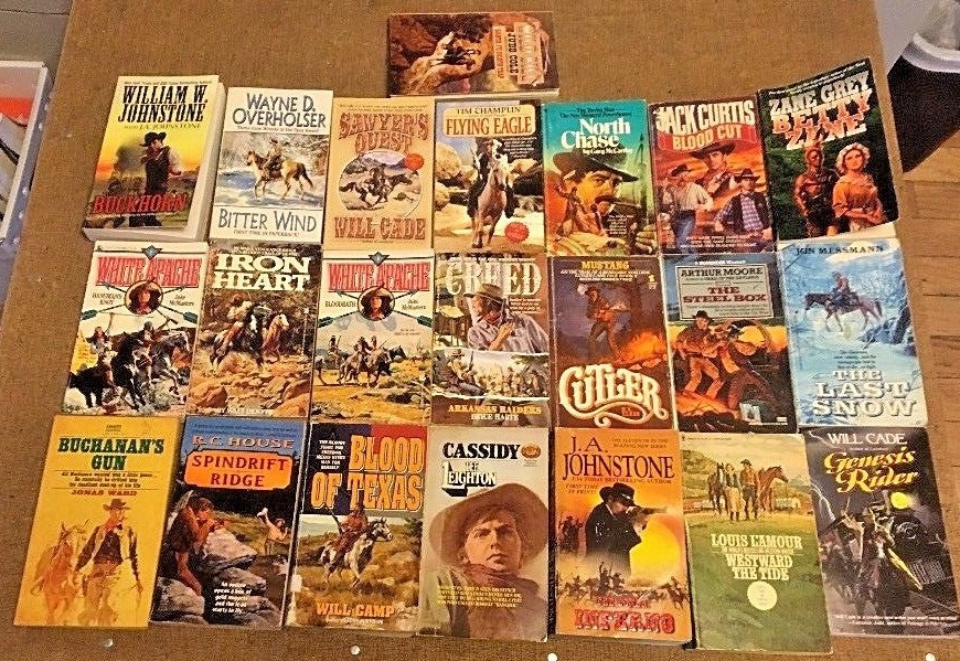 Lot of 22 Assorted WESTERN Paperback BOOKS Some VINTAGE Cowboys
