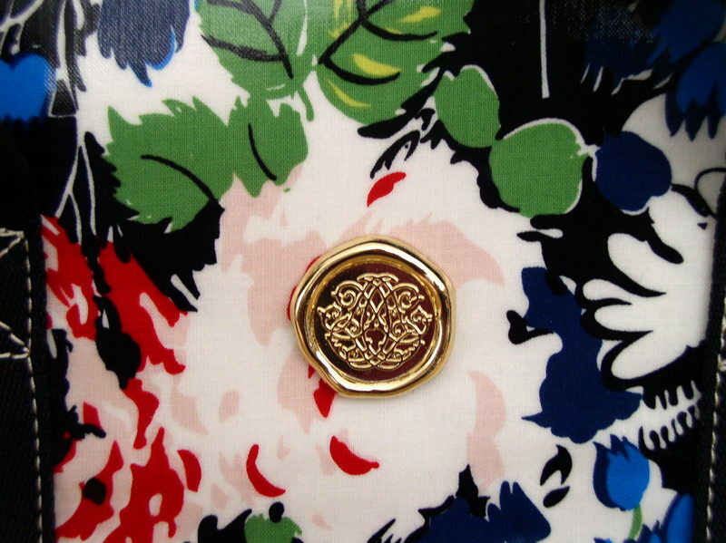 Anna Griffin Scrapbooking Tote Bag Darcey Painterly Floral Laminated Canvas