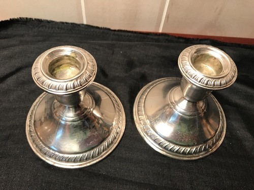 Sterling Silver 2 Candlesticks Holders Schweitzer S Silver Corp S In A Diamond