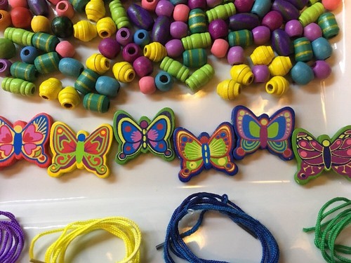 Wooden Bead And Butterfly Craft Set
