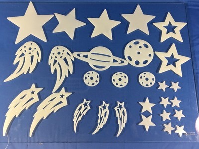 Glow In The Dark Stars amp Planets Wall Ceiling Decor Stick On Space Lot Of 28
