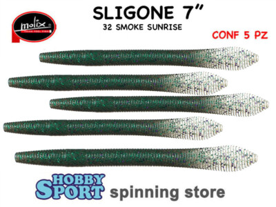 SLIGONE 7" MOLIX col 32 SMOKE SUNRISE SPINNING BLACK BASS