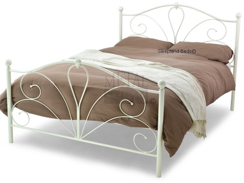 EX demo. New. 4ft6 double ivory cream white metal bed frame bedstead