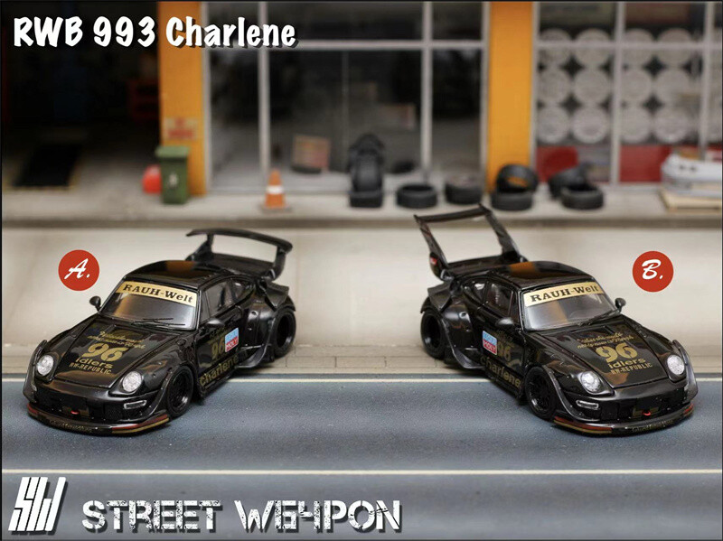 Ignition model 1/64 RWB ブラック\"charlene\" SW 1:64 Black RWB 911 Charlene Racing Sports Model Diecast